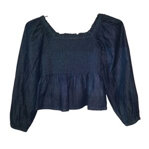 J Crew Denim Blouse Long Sleeves Size XS NWT